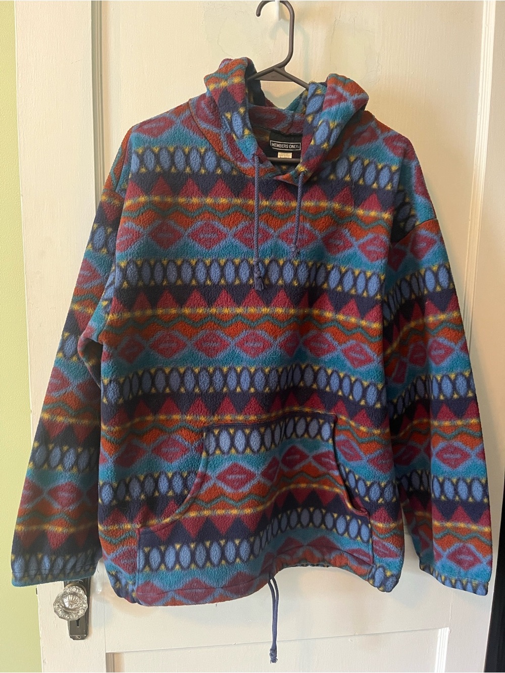 Vintage Members Only Aztec Printed Fleece Hoodie